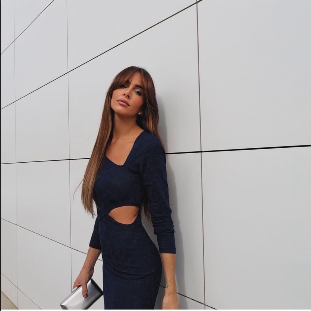 Cut Out Jacquard Dress